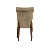 Homelegance By Top-Line Destan Velvet Upholstered Dining Chairs (Set of 2) Tan Rubberwood