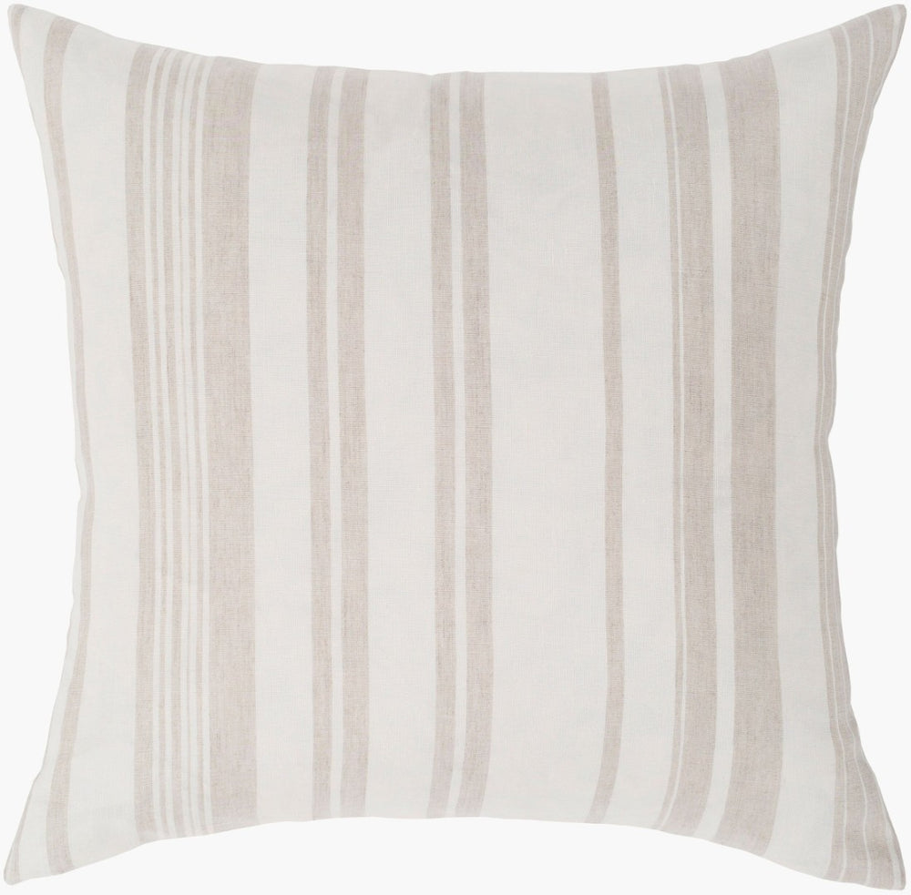 Livabliss Baris Embroidered Linen Cotton Accent Pillow Cottage Style Neutral Beige Sofa Decor BIS001-2020