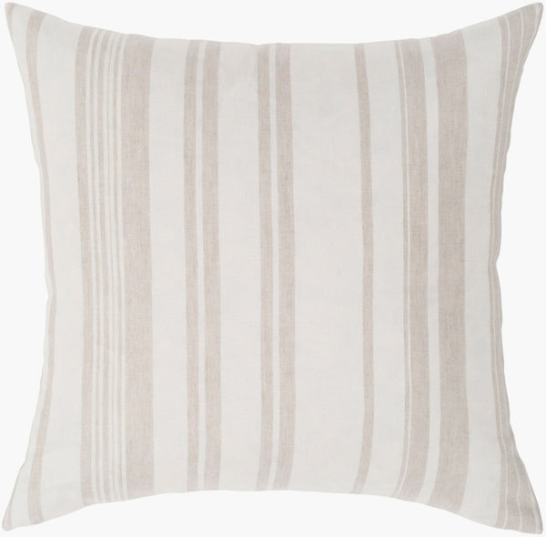 Livabliss Baris Embroidered Linen Cotton Accent Pillow Cottage Style Neutral Beige Sofa Throw BIS001-2020P