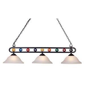 Billiard Motif 51'' Wide 3-Light Linear Chandelier - Matte Black BIS9300 Elk Lighting