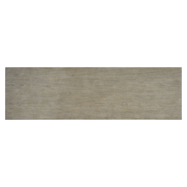 Bernhardt Bernhardt Albion Console Table In Soft Pewter White Oak — Sculptural 74" Entryway Centerpiece 311912