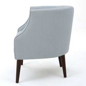 English Elm Club Chair Barrel Silhouette Button Tufted Fabric Accent Seat with Tapered Birch Legs 60007.00LSKY