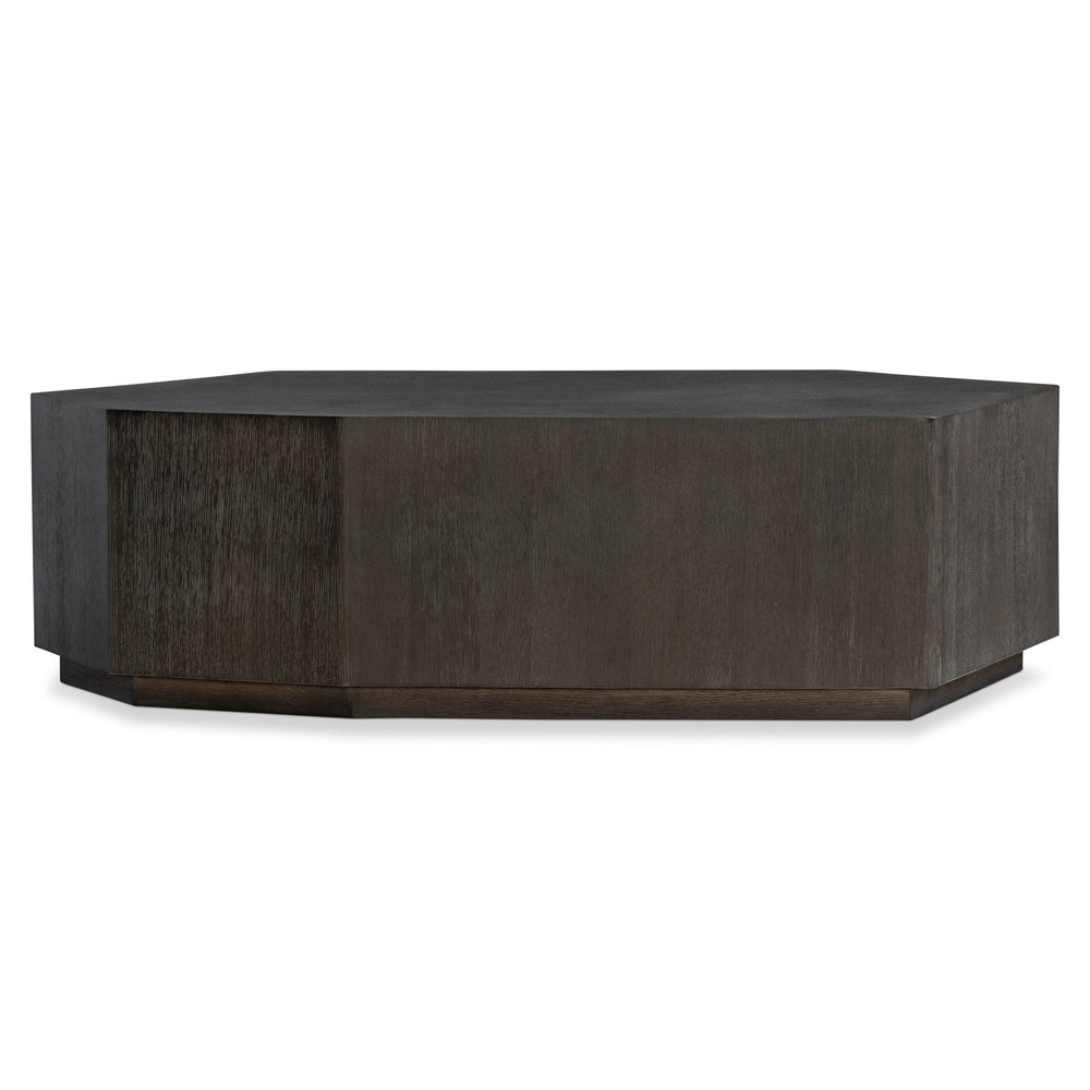 Bernhardt Bernhardt Sculptural Alton Cocktail Table — Seven-Sided Wire-Brushed Oak Top, End-Grain Detail, Casters (57.38" W) 357015