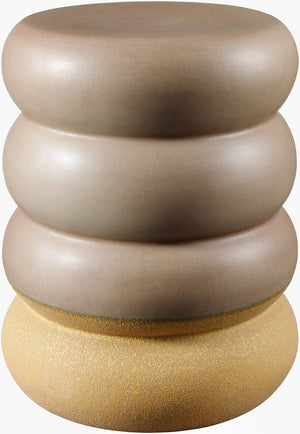 Surya Bizen Ceramic Garden Stool - Elegant 17"H X 13"W Outdoor End Table, Durable & Easy To Maintain Top, Brown Ceramic,Ceramic Biz003-171313