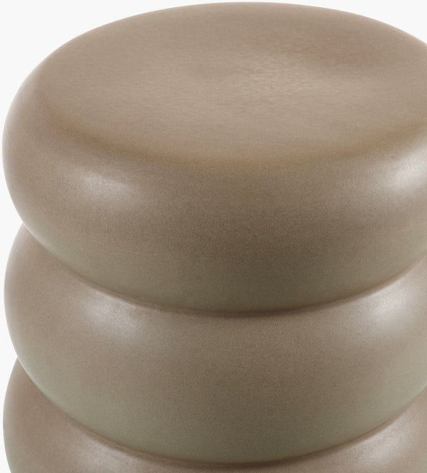 Surya Bizen Ceramic Garden Stool - Elegant 17"H X 13"W Outdoor End Table, Durable & Easy To Maintain Top, Brown Ceramic,Ceramic Biz003-171313