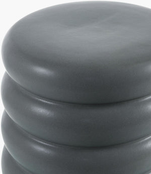 Surya Bizen Ceramic Garden Stool - Elegant 17"H X 13"W Outdoor End Table, Durable & Easy To Maintain Top, Gray Ceramic,Ceramic Biz004-171313