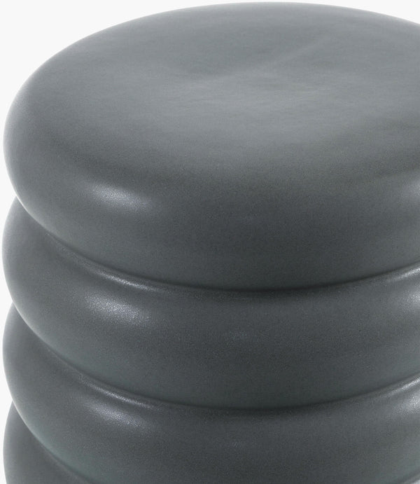 Surya Bizen Ceramic Garden Stool - Elegant 17"H X 13"W Outdoor End Table, Durable & Easy To Maintain Top, Gray Ceramic,Ceramic Biz004-171313