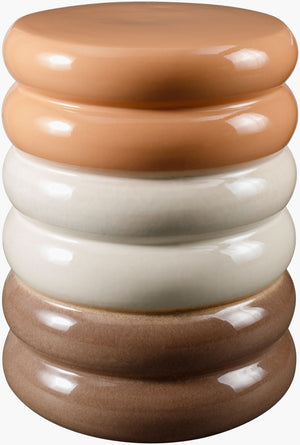 Livabliss Bizen Glazed Ceramic Garden Stool Artisan Accent Side Table for Indoor Outdoor Use BIZ006-171313