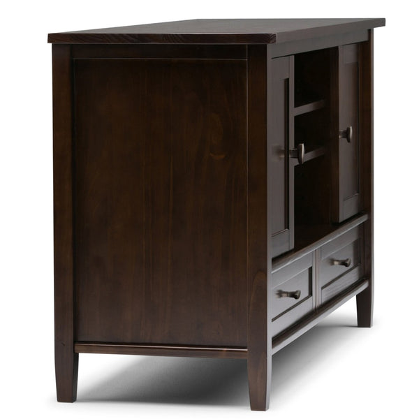 English Elm Warm Shaker Tv Media Stand - Handcrafted Tobacco Brown With Ample Storage & Timeless Design B136P159720-GIGA