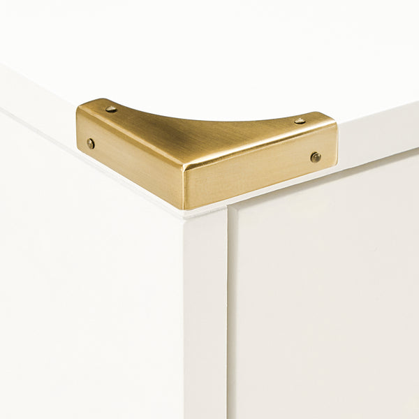 Homelegance By Top-Line Jameson 1-Drawer Gold Accent Nightstand White Wood