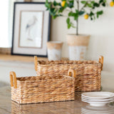 Woven Water Hyacinth Rectangle Storage Basket EAW20617 Park Hill