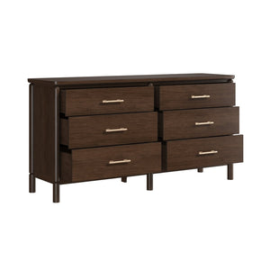 A.R.T. Furniture Verge Dresser - Contemporary Dark Wood Storage Solution with Elegant Design & Six Spacious Drawers 337130-1960