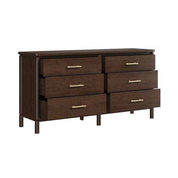 A.R.T. Furniture Verge Dresser - Contemporary Dark Wood Storage Solution with Elegant Design & Six Spacious Drawers 337130-1960