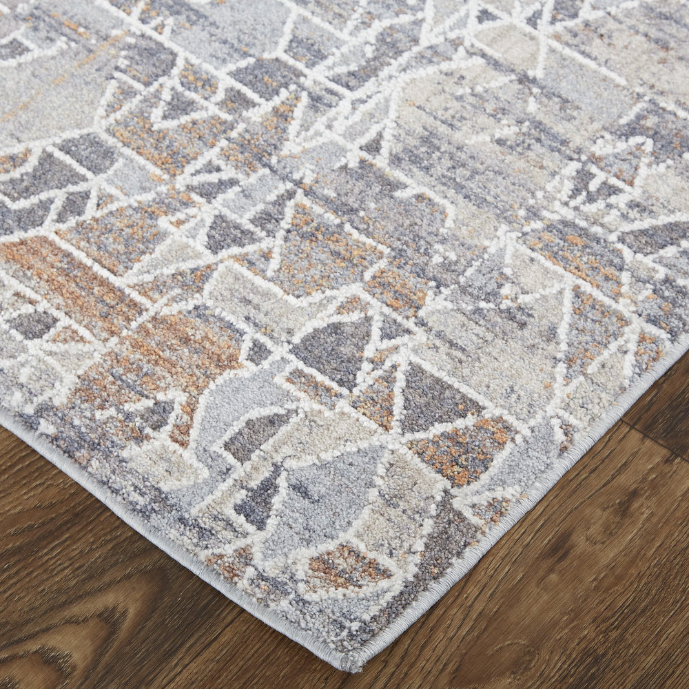 Feizy Rugs Francisco Southwestern-inspired Abstract Rug - Durable, Machine-woven Geometric Design For Any Space Gray,Blue,Orange Polyester,Polypropylene Fra39czfmlt000p18