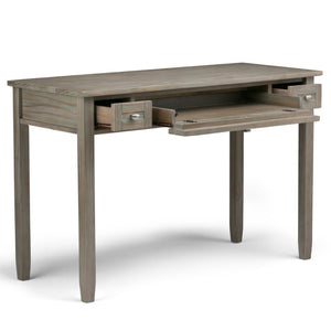 English Elm Warm Shaker Desk - Distressed Grey - Stylish & Compact Solid Wood Desk For Home Office & Living Space B136P159731-GIGA