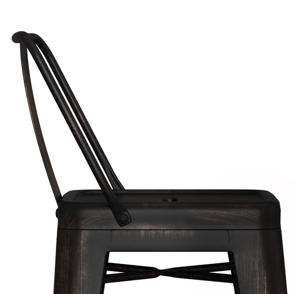 English Elm Rayne 24" Metal Counter Height Stool Set Of 2 - Vintage Industrial Style For Kitchen & Bar Use B136P159477-GIGA