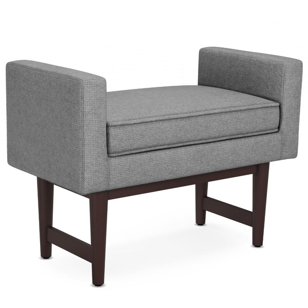 English Elm Scott Small Ottoman Bench - Stylish Pewter Grey Accent For Entryway, Living Room & Versatile Seating B136P159255-GIGA