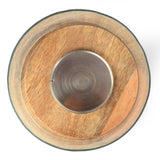 Christopher Knight Home® - Noble House - Woodworth Boho Handcrafted Mango Wood Hurricane Candle Holder, Natural and Nickel