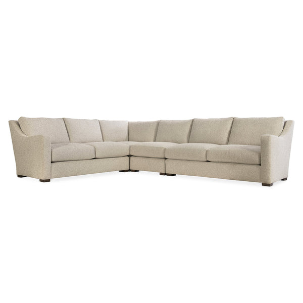 Bernhardt Bernhardt Ventura Custom 4-Piece Fabric Sectional — Curved Arms, Deep Cushions, Tailored Back Pillows - Made to Order K2077