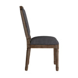 Homelegance By Top-Line Mayer Arched Linen and Wood Dining Chairs (Set of 2) Dark Grey Rubberwood