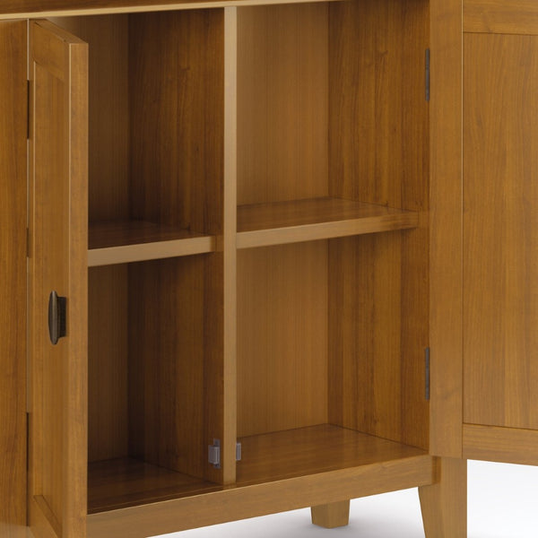 English Elm Redmond Low Storage Cabinet - Handcrafted Solid Wood In Light Golden Brown For Versatile Organization B136P159528-GIGA