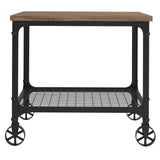 Homelegance By Top-Line Delano Rectangle Industrial Modern Rustic End Table Brown Wood