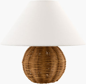 Livabliss Bajo Woven Rattan Table Lamp with Linen Shade Bohemian Ambient Glow for Nightstand BJO-001