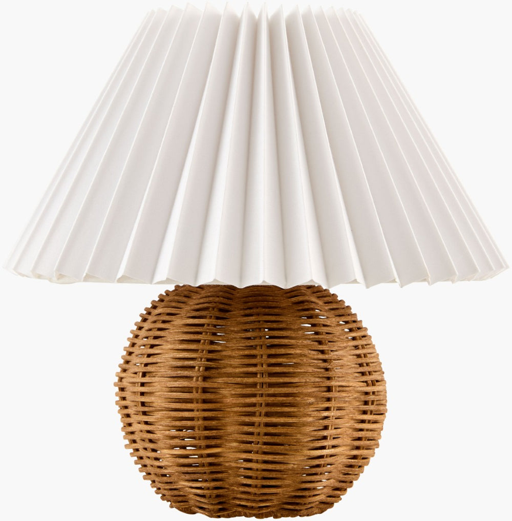 Livabliss Bajo Woven Rattan Table Lamp with Linen Shade for Warm Ambient Bedroom Glow BJO-002