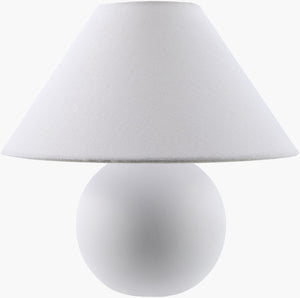 Livabliss Bajo Ceramic Accent Lamp with Linen Shade Arts and Crafts Style Warm Ambient Glow BJO-003