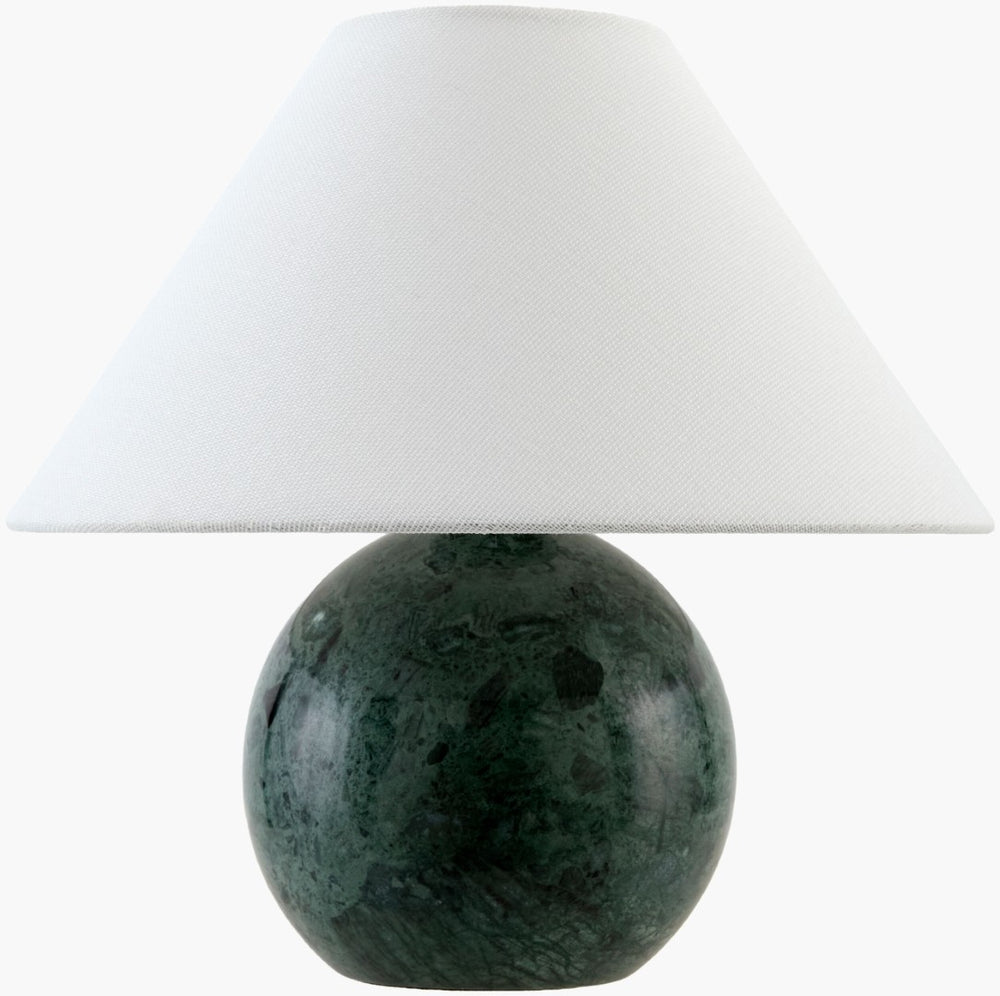 Livabliss Bajo Travertine Stone Base Accent Lamp with Linen Shade for Nightstand or Desk BJO-011