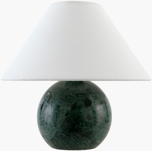 Livabliss Bajo Travertine Stone Base Accent Lamp with Linen Shade for Nightstand or Desk BJO-011