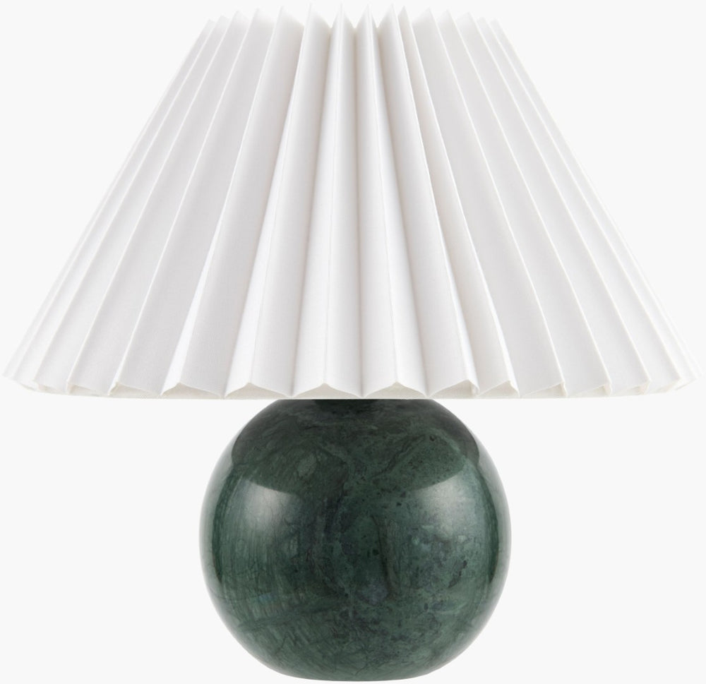 Livabliss Bajo Travertine Stone Table Lamp with Linen Shade for Bedside or Console BJO-012