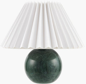 Livabliss Bajo Travertine Stone Table Lamp with Linen Shade for Bedside or Console BJO-012
