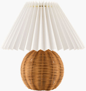 Livabliss Bajo Rustic Cube Table Lamp with Linen Shade for Farmhouse and Cottage Interiors BJO-015