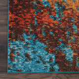 Nourison Celestial CES08 Machine Made Power-loomed Borderless Design Indoor Only Modern  Rug Atlantic, Blue and Red 100% Polypropylene 99446769879