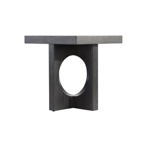 Bernhardt Bernhardt Micah Side Table — Wire-Brushed White Oak, Black Truffle Finish, Sculptural Geometric Accent (24"W X 24"H) 557121