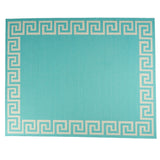 Christopher Knight Home® - Noble House - Preveli 7'10" X 10' Outdoor Area Rug, Teal and Ivory