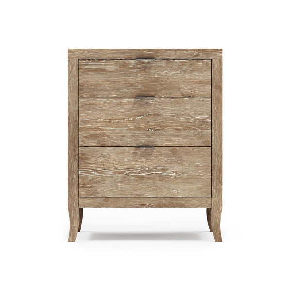 Bernhardt Bernhardt Tribeca Nightstand With Aurum White Oak Finish, 3 Soft-Close Drawers & Usb Charging 333220