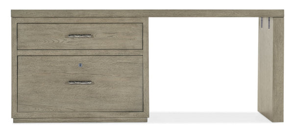 Hooker Furniture Linville Executive 72" Oak Desk With Lateral File — Spacious Work Surface, Locking File, Finished Back, Antique Pulls Gray 6150-10908-85