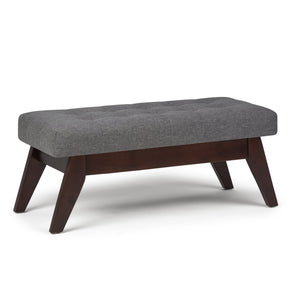 English Elm Draper - Stylish Mid-Century Tufted Ottoman Bench In Slate Grey For Versatile Home Decor Use B136P158192