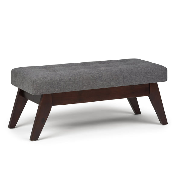 English Elm Draper - Stylish Mid-Century Tufted Ottoman Bench In Slate Grey For Versatile Home Decor Use B136P158192