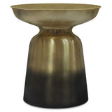 Hearth and Haven Solsticea Metal Accent Table with Round Top Design B136P158966 Gold, Black Ombre