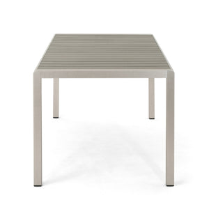 English Elm Coral Outdoor Faux Wood Aluminum Dining Table Seats Six on Patio or Deck 60452.00