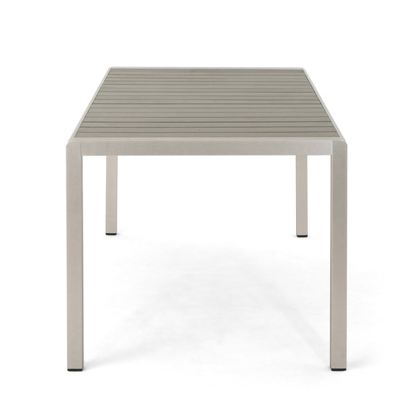 English Elm Coral Outdoor Faux Wood Aluminum Dining Table Seats Six on Patio or Deck 60452.00