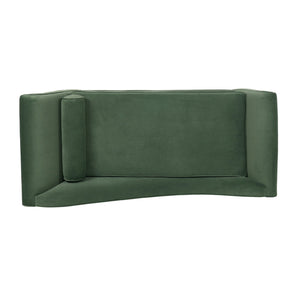 English Elm Chaise Lounge Velvet Upholstered with Birch Legs Elegant Salon Style Living Room Accent Sage 69103.00SAGE