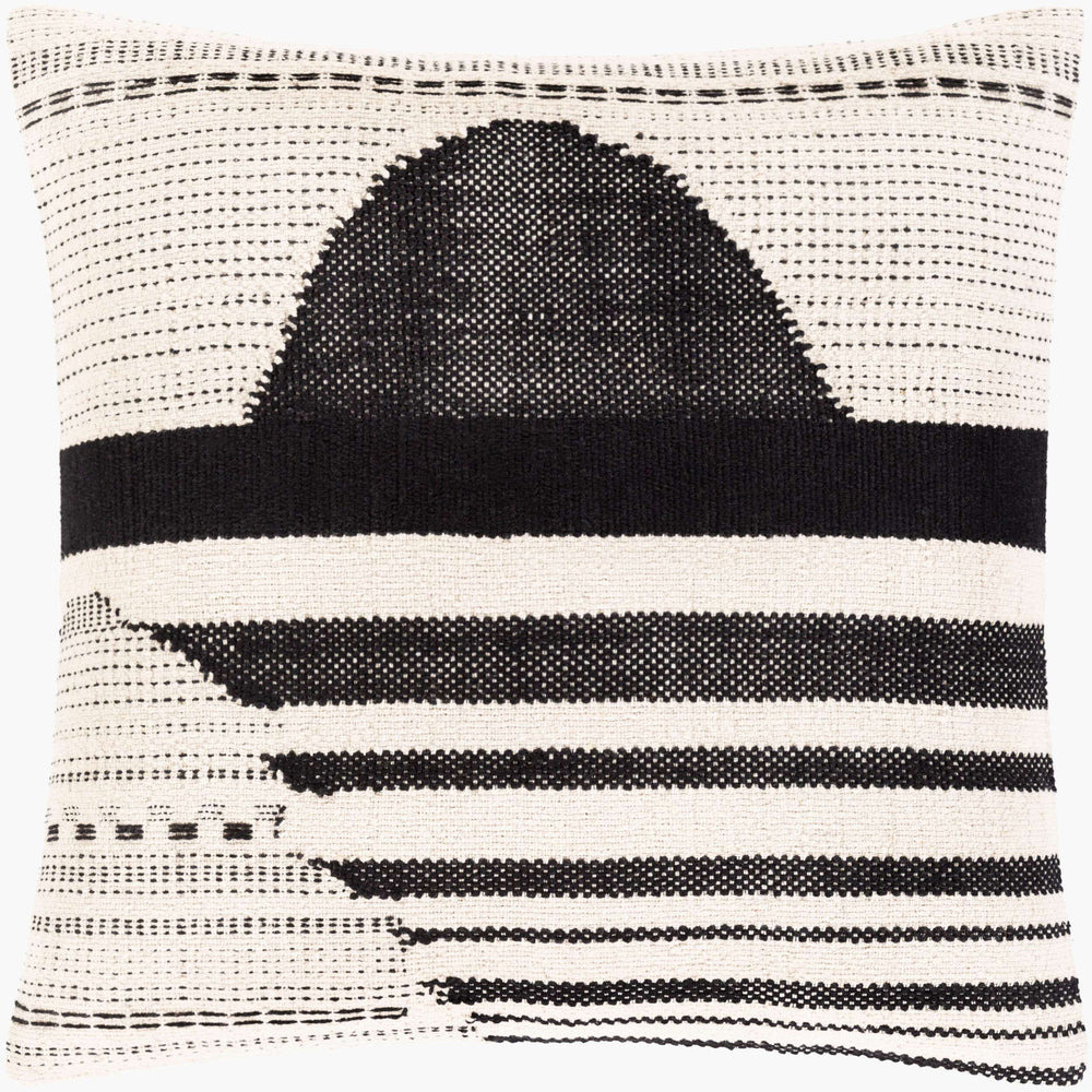 Surya Banksia 20"L X 20"W Scandinavian Modern Accent Pillow - Cozy, Stylish Home Decor Essential Black Cotton,Polyester,Cotton Bka001-2020p