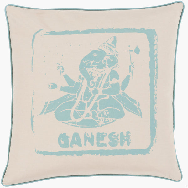 Surya Big Kid Blocks 18"L X 18"W Whimsical Cotton Accent Pillow - Fun, Colorful & Easy Care For Any Room! Teal Cotton Bkb001-1818d