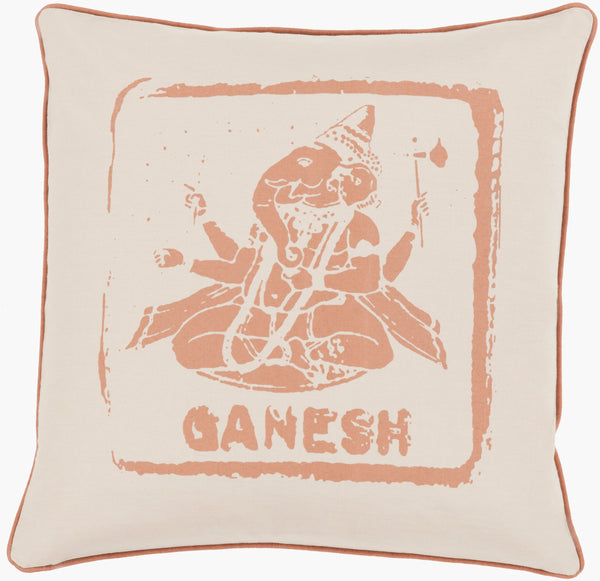 Surya Big Kid Blocks 18"L X 18"W Whimsical Cotton Accent Pillow - Fun, Colorful & Easy Care For Any Room! Beige Cotton Bkb002-2222d