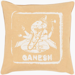 Surya Big Kid Blocks 18"L X 18"W Whimsical Cotton Accent Pillow - Fun, Colorful & Easy Care For Any Room! Mustard Cotton Bkb004-1818d