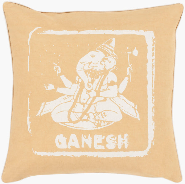 Surya Big Kid Blocks 18"L X 18"W Whimsical Cotton Accent Pillow - Fun, Colorful & Easy Care For Any Room! Mustard Cotton Bkb004-1818d